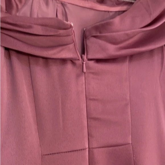 ASOS EDITION satin Bardot drape wrap maxi dress in orchid size 4 - Picture 7 of 11